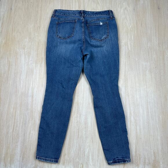 Torrid Mid Rise Skinny Vintage Stretch Distressed Casual Denim Jeans Women's 10R - Picture 14 of 16